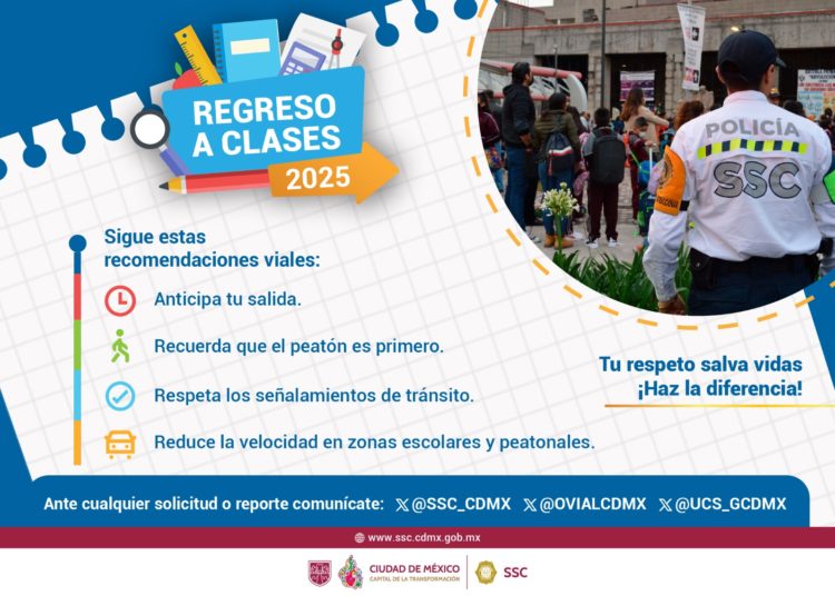 Desplegarán a más de 14 mil policías para el operativo Regreso a Clases en la Ciudad de México