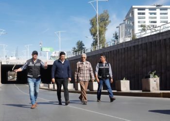 Realiza Ayuntamiento de Aguascalientes trabajos de limpieza en pasos a desnivel