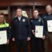 Reconocen a tres policías capitalinos con ascensos por su actuación en situaciones de riesgo y auxilio ciudadano