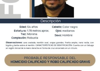 Publican FGE y Gobierno de Michoacán cédula de recompensa para la detención del presunto responsable del homicidio del presidente municipal de Tacámbaro y su escolta