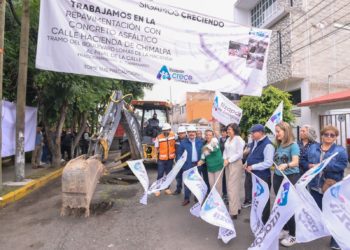 Gobierno de Pedro Rodríguez continúa cumpliendo a los atizapenses con el inicio de la repavimentación de la calle Hacienda de Chimalpa