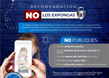 Pide Policía Municipal a padres de familia evitar publicaciones que pongan en riesgo a sus hijos este regreso a clases