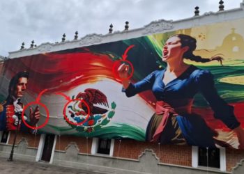 Gasta Tlaxcala casi 400 mil pesos en murales patrios mal hechos, con héroes con seis dedos y águila estadounidense