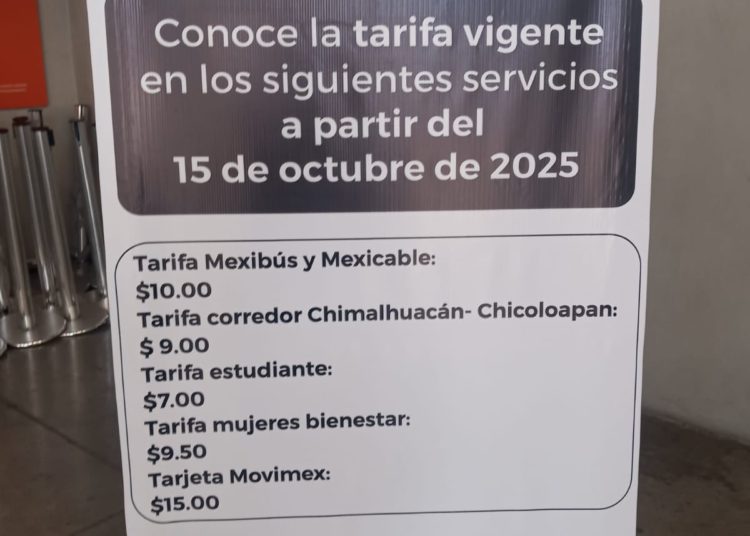 Sube un peso la tarifa del Mexibús y Mexicable en el Estado de México