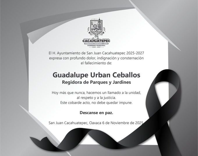 Asesinan a regidora de San Juan Cacahuatepec, Oaxaca