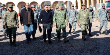 Harfuch recorre Uruapan previo a reunión con alcaldesa Grecia Quiroz