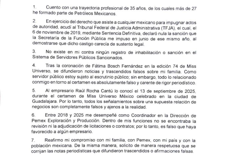 Aclara Bernardo Bosch señalamientos sobre Miss Universo
