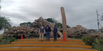 Colapsa monumento El Colotero en Álamo Temapache, Veracruz