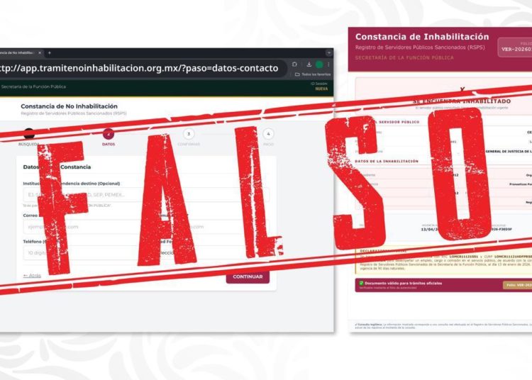 Buen Gobierno advierte sobre página web apócrifa que ofrece la expedición de Constancia de no Inhabilitación