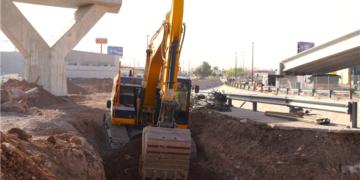 Avanza construcción de puente en Los Nogales e Industrias en el municipio de Chihuahua