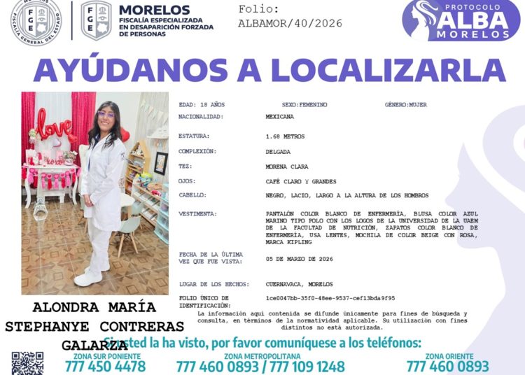 Reportan tercera desaparición de alumna en la Universidad Autónoma de Morelos