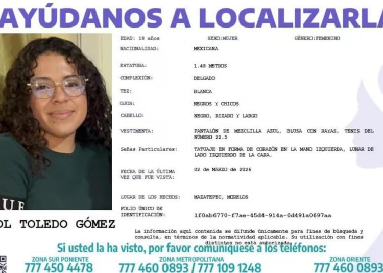 Reportan desaparición de otra estudiante en Morelos