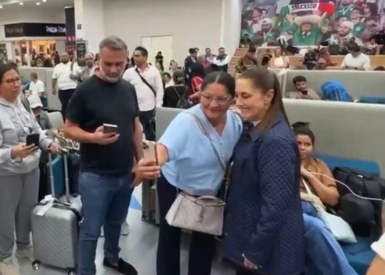 Llegada de Claudia Sheinbaum a Madrid genera expectación entre viajeros