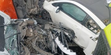 Deja choque múltiple en el Circuito Exterior Mexiquense un muerto y cinco lesionados