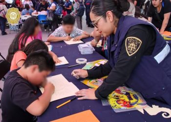 SSC acerca a niñas y niños a la labor policial en el Zocalito de las Infancias