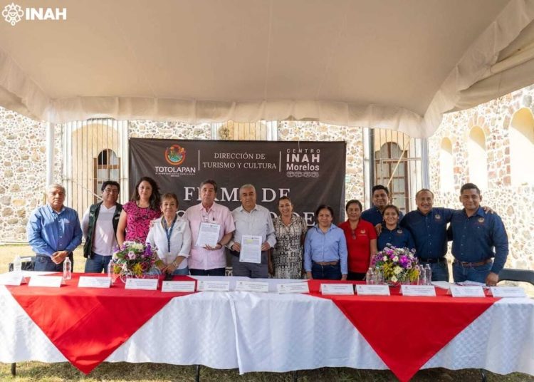 INAH y ayuntamiento de Totolapan firman convenio marco de colaboración en favor del patrimonio
