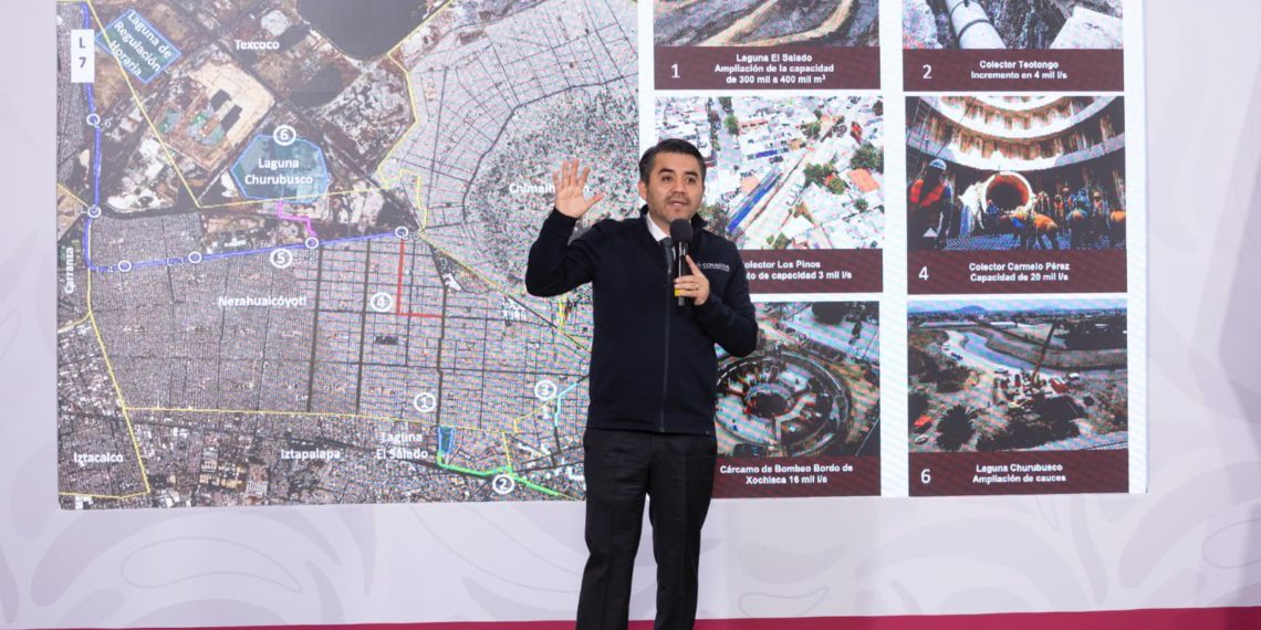 Conagua alista obras contra inundaciones en Chalco, Iztapalapa y Los Reyes La Paz