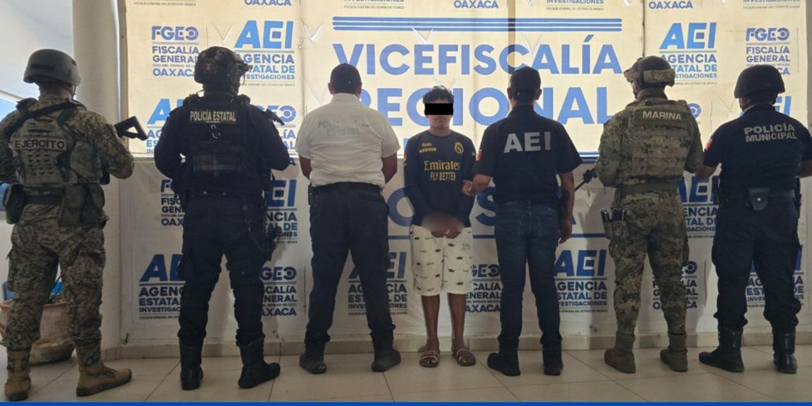 Aprehende Fiscalía de Oaxaca a presunto responsable de homicidio y calcinación de un hombre en la Costa