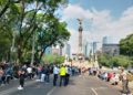 Marchan integrantes de la CNTE del Ángel al Zócalo y anuncia plantón nacional
