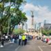 Marchan integrantes de la CNTE del Ángel al Zócalo y anuncia plantón nacional