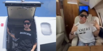 Exhiben al regidor morenista de Tulum, Eliazar Mas Kinil, viajando en jet privado y portando prendas de lujo