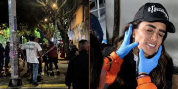 Comerciantes de Sánchez Barrios agreden a policías y comitiva de Alessandra Rojo de la Vega