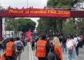 Marchan miembros de la CNTE al Estadio CDMX por Calzada de Tlalpan