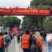 Marchan miembros de la CNTE al Estadio CDMX por Calzada de Tlalpan